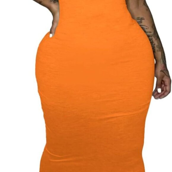 Women's Bodycon Maxi Dress Spaghetti Strap Summer Casual Sundress - Picture 3 of 4